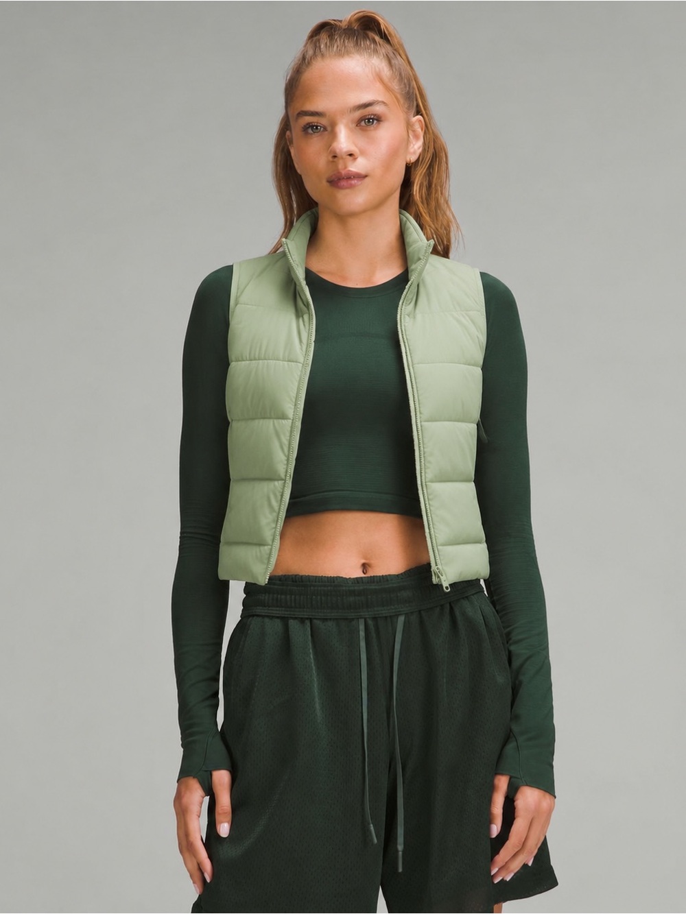 Lululemon Swiftly Tech Cropped Long-Sleeve Shirt 2.0 Legacy Green Woman’s Size 4